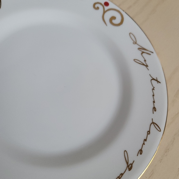 Pier 1 Cup and Saucer 12 Days Of Christmas On The First Day Partridge Gold Trim - Picture 14 of 16